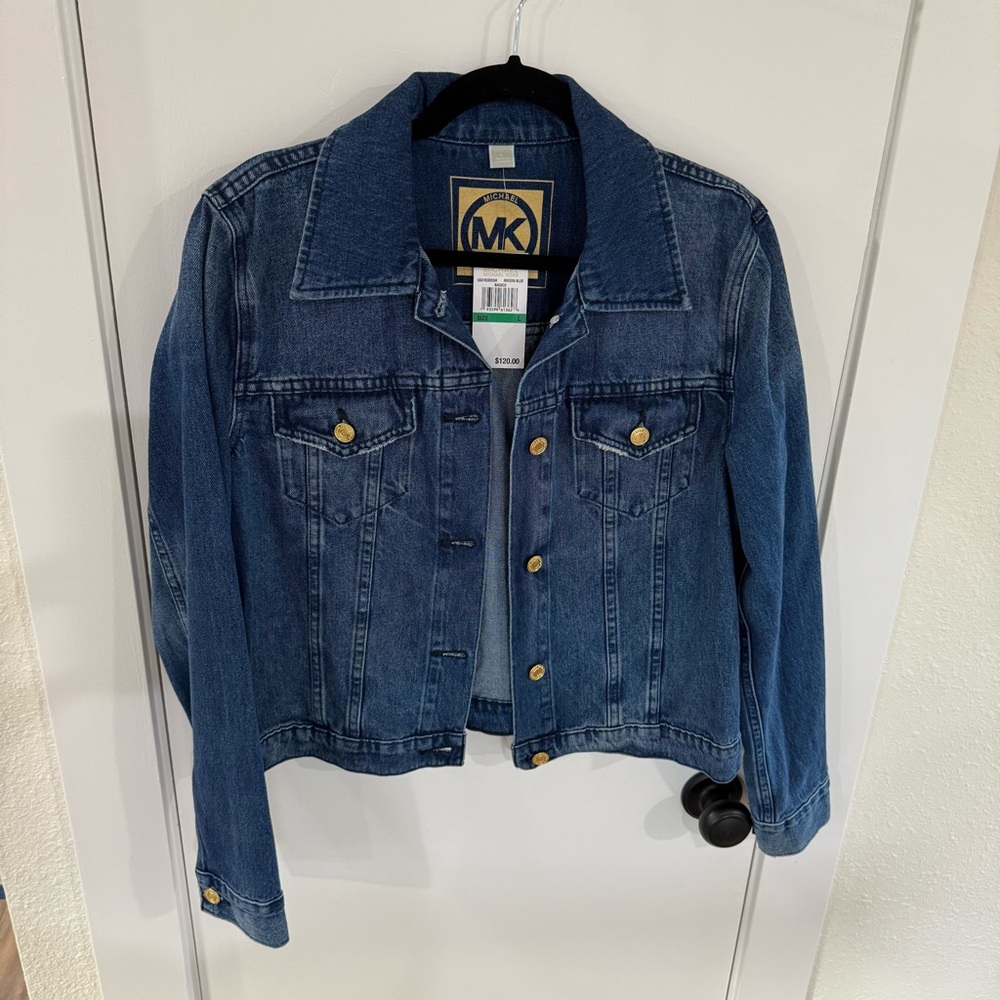 Michael Kors Blue Denim Jacket L NWT